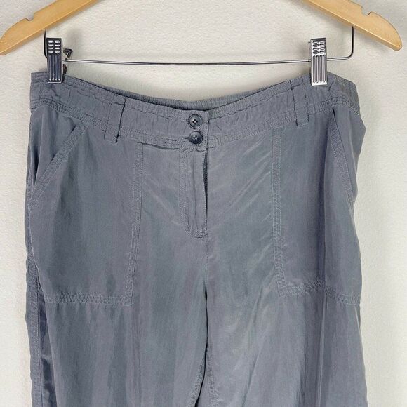 Tommy Bahama gray silk drawstring button up joggers size 6 - Picture 3 of 7